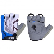 Перчатки летние быстросъемные с защитной прокладкой,застежка на липучке,материал-кожа+лайкра,размер L,синие