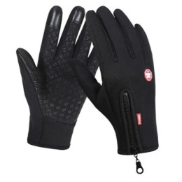 Перчатки с длинными пальцами HKXY на флисе тонком, черные