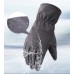 Перчатки с длинными пальцами утепленные, черные с белой отстрочкой на ладонях