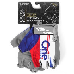 Перчатки с короткими пальцами One, сине-красно-серо-белые