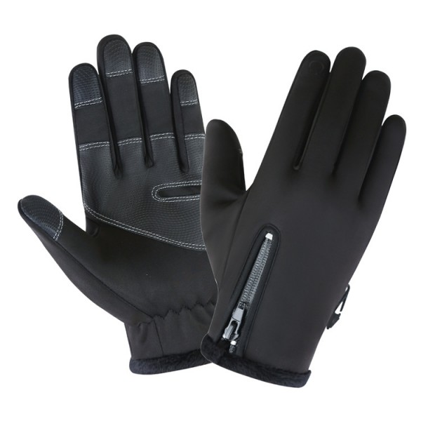 Перчатки touch утепленные флисовые, черные