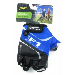 Перчатки велосипедные черные с синим