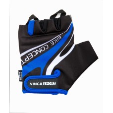 Перчатки велосипедные мужские гелевые вставки черные с синим