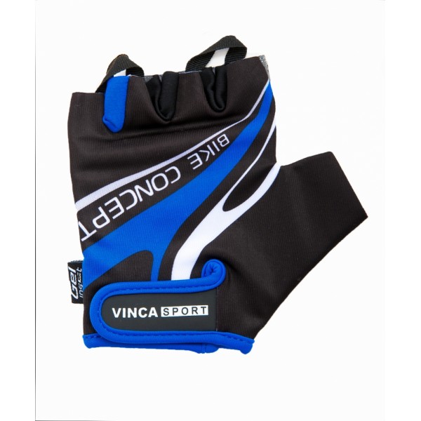 Перчатки велосипедные мужские гелевые вставки черные с синим