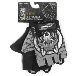 Перчатки велосипедные, WOLF, черные