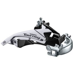 Переключатель передний 3x6/7 ск Shimano FD-TY500-TS6, ниж.хомут 34.9/31.8, ун. тяга, 66-69 град