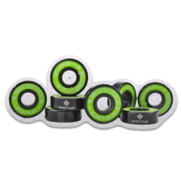 Подшипники комплектом ABEC-9 STATTUM (8 шт + 4 спейсера) в футляре, салатовые