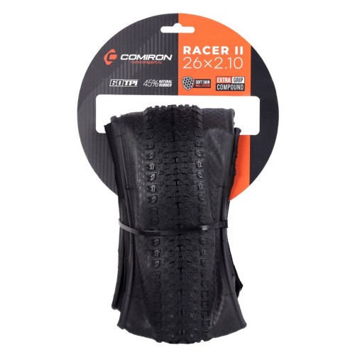 Покрышка 26"х2,10 кевларовая складная COMIRON Racer II 60TPI Soft Skin Extra Grip