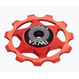 Ролик заднего переключателя 11T на промподшипниках, алюминиевый, красный