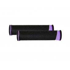 Ручки руля XL-G26 резиновые черные с фиолетовыми вставками 125 мм