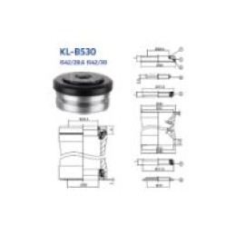 Рулевая колонка KENLI KL-B530, интегрированная, 1.1/8"х30d, алюминий, высота 9мм, промподшипники 41.8dх45гр х45гр, 7частей
