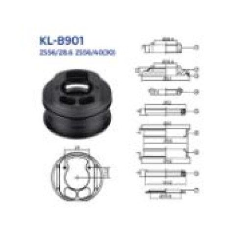 Рулевая колонка KENLI KL-B901, полуинтегрированная, 1.1/8"х39.8d, алюминий/нилон, высота 21.5мм, промподшипники 52dх45гр х45гр, чашки 62х56, 9 частей