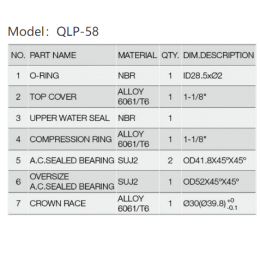 Рулевая колонка MIXIEER QLP-58 размер 1-1/8"х41,8х52x39.8/30 высота 10.5мм пром.подш.