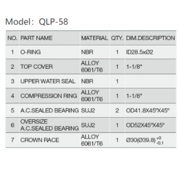 Рулевая колонка MIXIEER QLP-58 размер 1-1/8"х41,8х52x39.8/30 высота 10.5мм пром.подш.