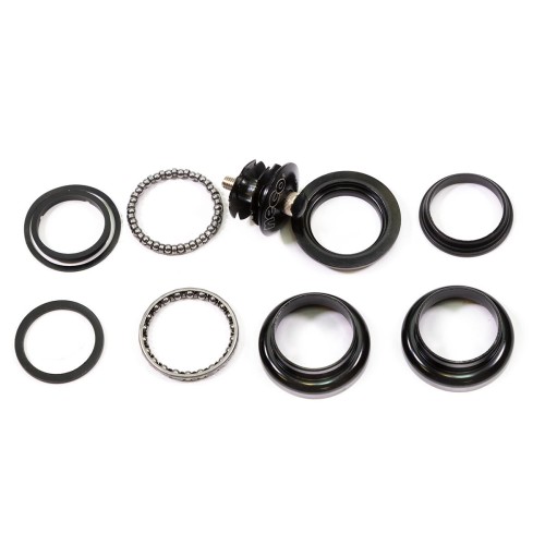 Рулевая колонка NECO, 1-1/8", безрезьбовая, EC 34/28,6  EC 34/30, подшип. 5/32"x22- 2шт, с якорем, высота 25 мм, черн.