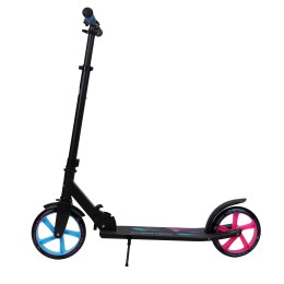 Самокат 2-х колесный Woohooo Vibex / колеса 200мм / Cybertech Bicolor, черный/голубой/розовый