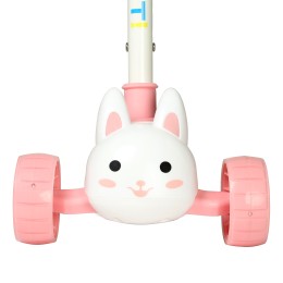 Самокат 3-х колесный COMIRON Yeenot Зайчик JLBB-808 без сиденья, розовый/белый