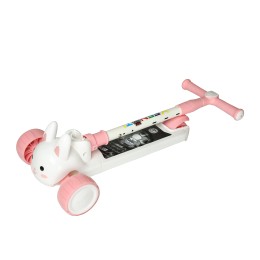 Самокат 3-х колесный COMIRON Yeenot Зайчик JLBB-808 без сиденья, розовый/белый