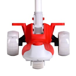 Самокат 3-х колесный SCOOTER Aero ML-718 с музыкой, фонарем, светящимися колесами, красный/белый