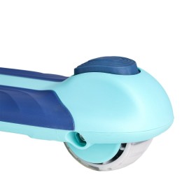 Самокат 3-х колесный SCOOTER Aero ML-718 с музыкой, фонарем, светящимися колесами, синий/голубой