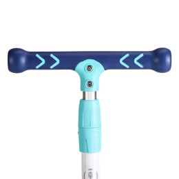 Самокат 3-х колесный SCOOTER Aero ML-718 с музыкой, фонарем, светящимися колесами, синий/голубой