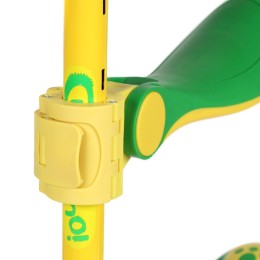 Самокат 3-х колесный SCOOTER Дино 8101 с сиденьем, зелёный/желтый, с музыкой и подсветкой