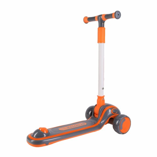 Самокат 3-х колесный SCOOTER Hyper / HQ-905 МУЗЫКАЛЬНЫЙ, оранжевый/серый
