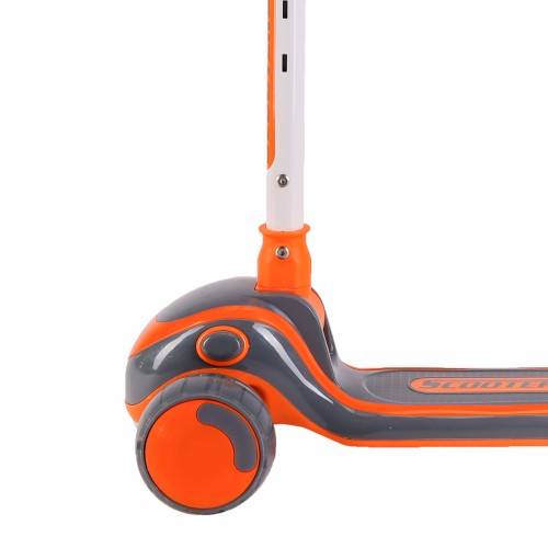 Самокат 3-х колесный SCOOTER Hyper / HQ-905 МУЗЫКАЛЬНЫЙ, оранжевый/серый