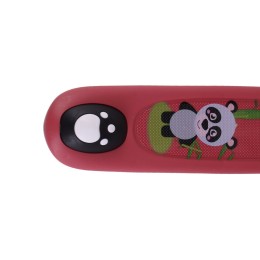 Самокат 3-х колесный SCOOTER Пандочка 711, белый/красный, с музыкой и подсветкой