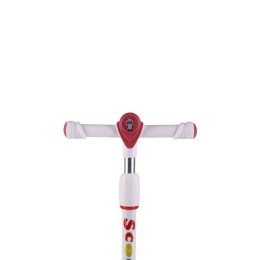 Самокат 3-х колесный SCOOTER Пандочка 711, белый/красный, с музыкой и подсветкой