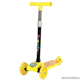 Самокат 3-х колесный SCOOTER Тигрёнок 603, жёлтый