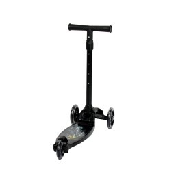 Самокат 3-х колесный Yeenot GT105-18, светящиеся колёса 110мм, черный