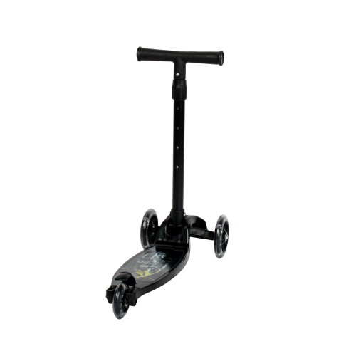 Самокат 3-х колесный Yeenot GT105-18, светящиеся колёса 110мм, черный