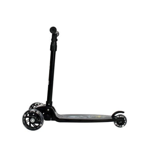 Самокат 3-х колесный Yeenot GT105-18, светящиеся колёса 110мм, черный