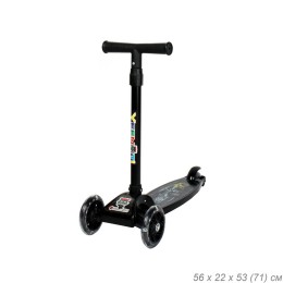 Самокат 3-х колесный Yeenot GT105-18, светящиеся колёса 110мм, черный
