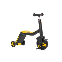 Самокат-беговел FL-868, 3 в 1 черно-лимонный