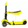 Самокат EVO Kids 3в1 со светящимися колесами и съемным регулируемым сиденьем, желтый 