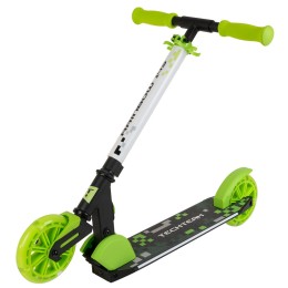 Самокат Tech Team Rainbow 145 black/green (светящиеся колеса)