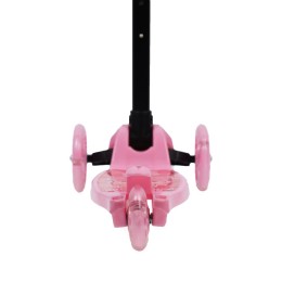 Самокат трехколесный облегчённый от 2-х лет Yeenot GT105-1, светящиеся колёса, нежно-розовый с Белкой