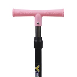 Самокат трехколесный облегчённый от 2-х лет Yeenot GT105-1, светящиеся колёса, нежно-розовый с Белкой