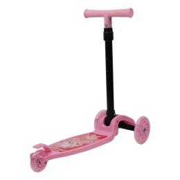 Самокат трехколесный облегчённый от 2-х лет Yeenot GT105-1, светящиеся колёса, нежно-розовый с Белкой