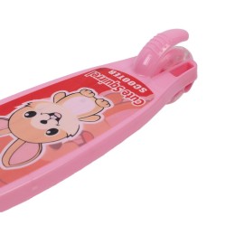 Самокат трехколесный облегчённый от 2-х лет Yeenot GT105-1, светящиеся колёса, нежно-розовый с Белкой