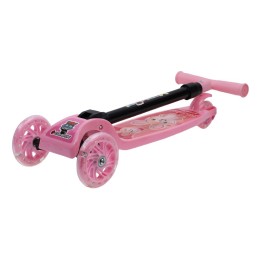 Самокат трехколесный облегчённый от 2-х лет Yeenot GT105-1, светящиеся колёса, нежно-розовый с Белкой