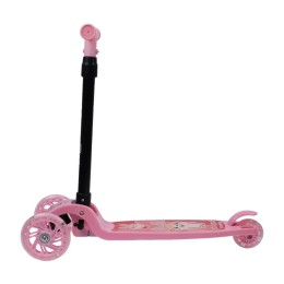 Самокат трехколесный облегчённый от 2-х лет Yeenot GT105-1, светящиеся колёса, нежно-розовый с Белкой