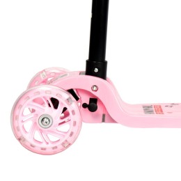 Самокат трехколесный облегчённый от 2-х лет Yeenot GT105-10, светящиеся колёса, нежно-розовый с Лисой
