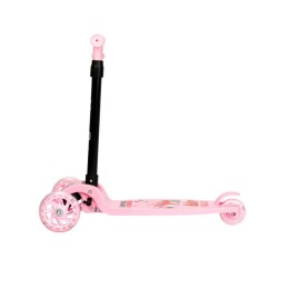 Самокат трехколесный облегчённый от 2-х лет Yeenot GT105-10, светящиеся колёса, нежно-розовый с Лисой