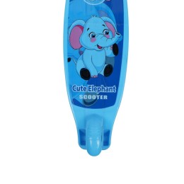 Самокат трехколесный облегчённый от 2-х лет Yeenot GT105-3, светящиеся колёса, голубой со Слоником