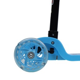 Самокат трехколесный облегчённый от 2-х лет Yeenot GT105-3, светящиеся колёса, голубой со Слоником
