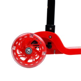 Самокат трехколесный облегчённый от 2-х лет Yeenot GT105-4, светящиеся колёса, красный со Львёнком