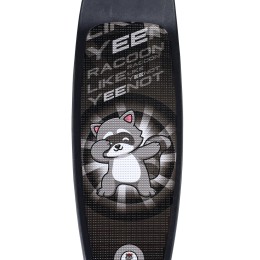 Самокат трехколесный облегчённый от 2-х лет Yeenot GT2018-15, светящиеся колёса,чёрный с Енотом